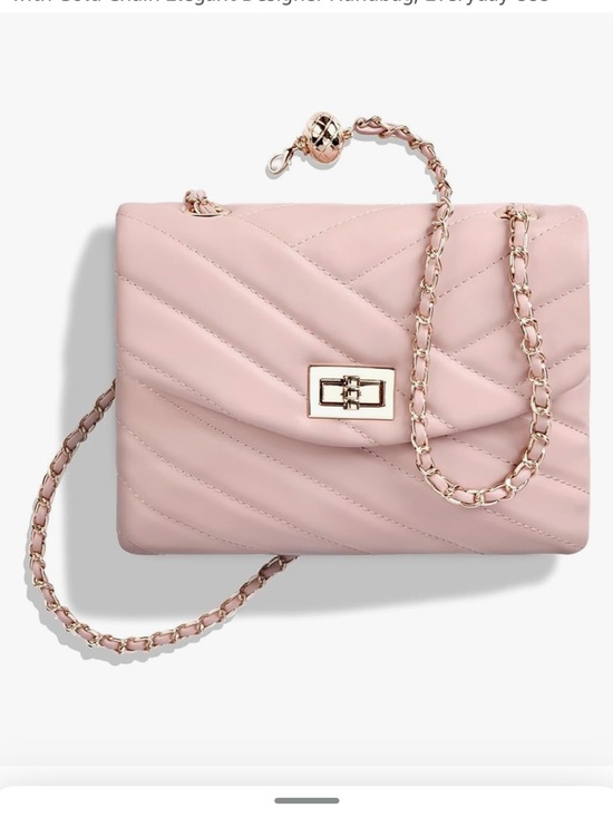 Handbags - Quilted Crossbody Purse for Women, Small Flap Shoulder Bag w/ Gold Chain Elegant